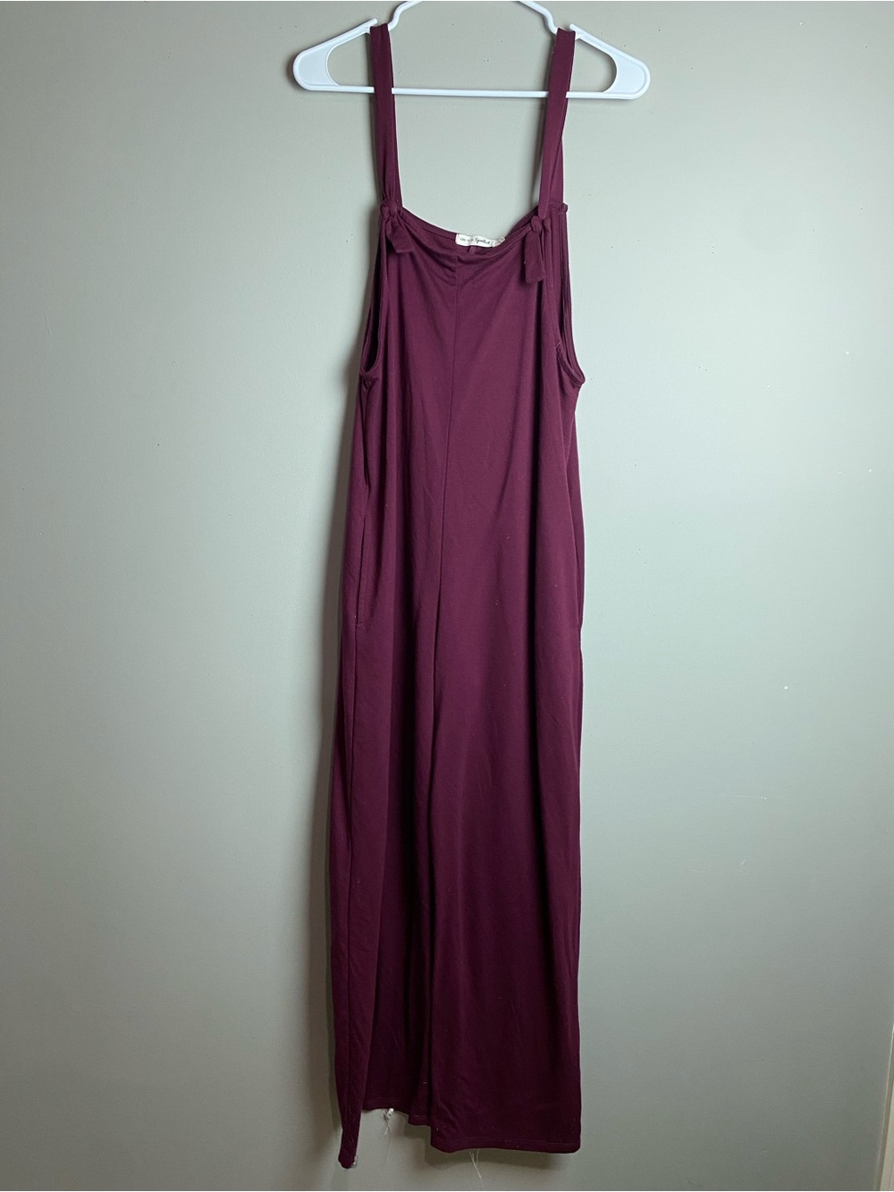 Sleeveless Burgundy Jumpsuit with Tie Straps